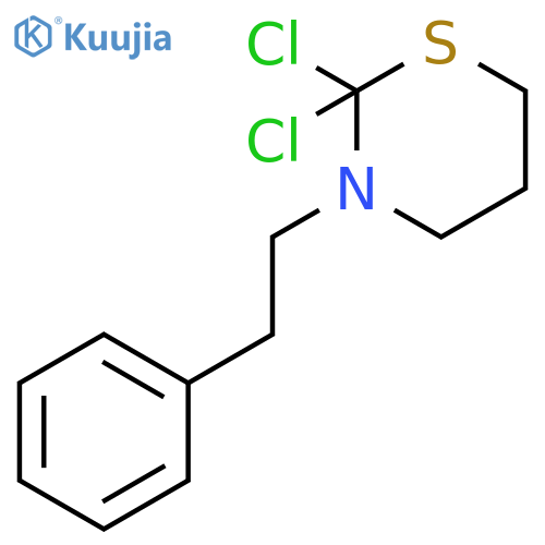 2H-1,3-Thiazine, 2,2-dichlorotetrahydro-3-(2-phenylethyl)- structure