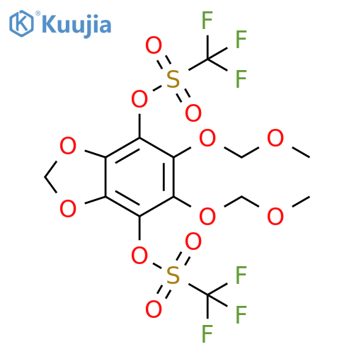 Methanesulfonic acid, 1,1,1-trifluoro-, 1,1'-[5,6-bis(methoxymethoxy)-1,3-benzodioxole-4,7-diyl] ester structure