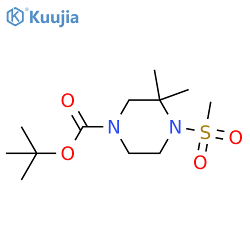 4-Methanesulfonyl-3,3-dimethyl-piperazine-1-carboxylic acid tert-butyl ester structure