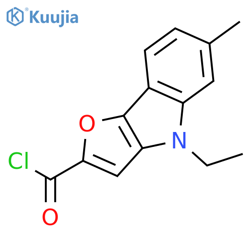 4H-Furo[3,2-b]indole-2-carbonyl chloride, 4-ethyl-6-methyl- structure