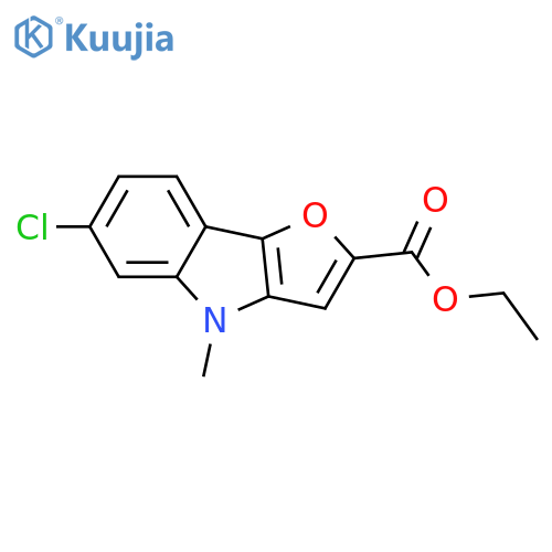 4H-Furo[3,2-b]indole-2-carboxylic acid, 6-chloro-4-methyl-, ethyl ester structure