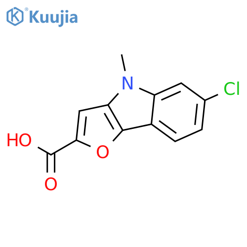 4H-Furo[3,2-b]indole-2-carboxylic acid, 6-chloro-4-methyl- structure