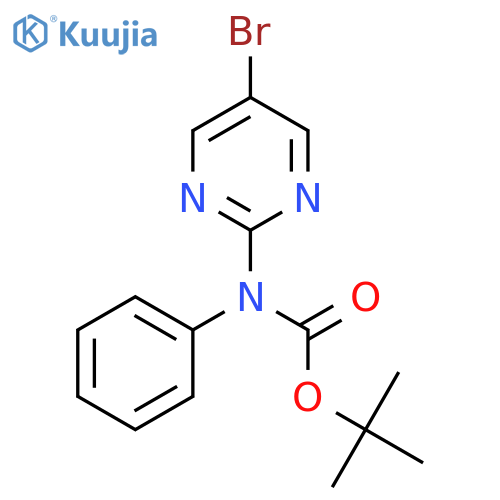 tert-butyl N-(5-bromopyrimidin-2-yl)-N-phenylcarbamate structure