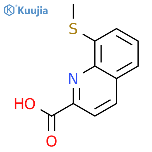 8-(methylsulfanyl)quinoline-2-carboxylic acid structure