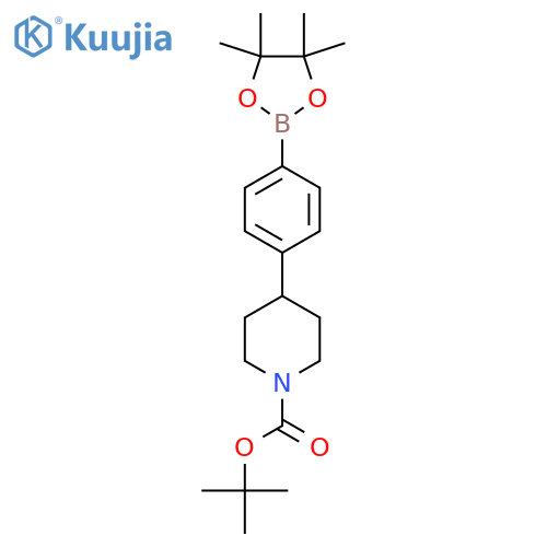 tert-butyl 4-[4-(tetramethyl-1,3,2-dioxaborolan-2-yl)phenyl]piperidine-1-carboxylate structure