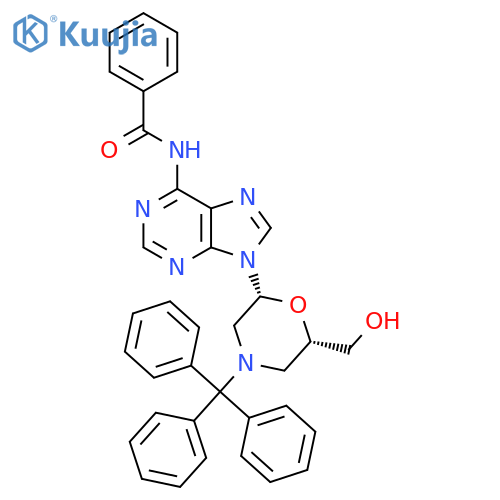 N6-Benzoyl-7'-hydroxy-N-trityl morpholino adenine structure