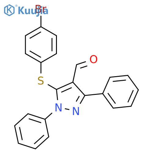 5-[(4-Bromophenyl)sulfanyl]-1,3-diphenyl-1H-pyrazole-4-carbaldehyde structure