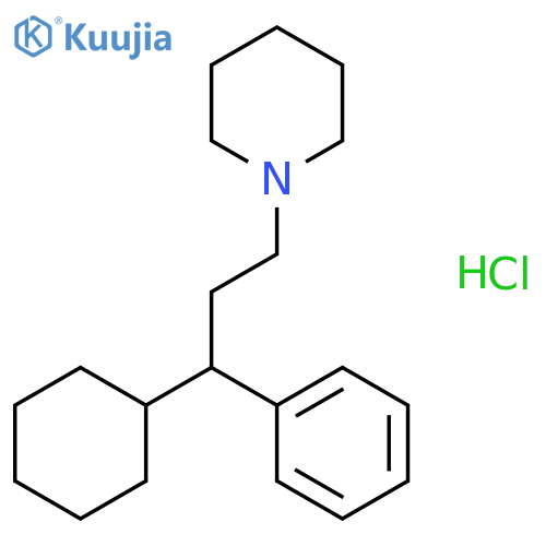 1-(3-cyclohexyl-3-phenylpropyl)piperidine hydrochloride structure