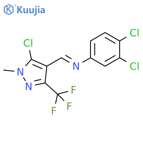 (1E)-1-[5-Chloro-1-methyl-3-(trifluoromethyl)-1H-pyrazol-4-yl]-N-(3,4-dichlorophenyl)methanimine structure
