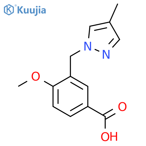 4-Methoxy-3-(4-methyl-1h-pyrazol-1-yl)methylbenzoic acid structure
