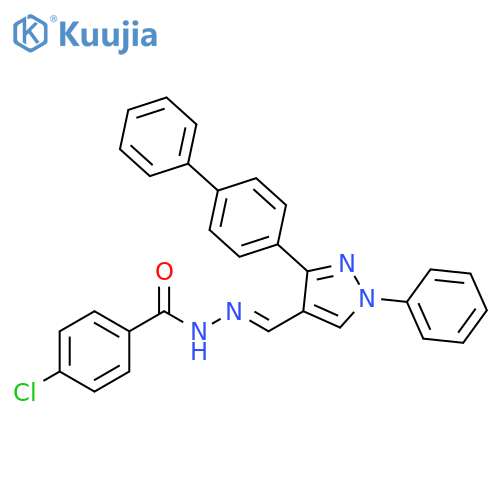 N'-[(1E)-(3-{[1,1'-biphenyl]-4-yl}-1-phenyl-1H-pyrazol-4-yl)methylidene]-4-chlorobenzohydrazide structure