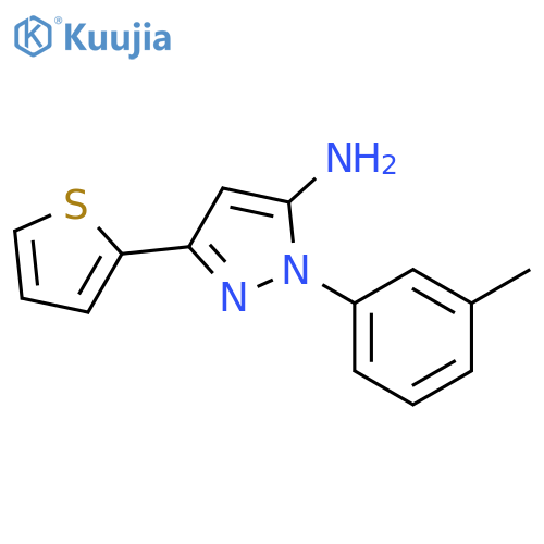 1-(3-methylphenyl)-3-(thiophen-2-yl)-1H-pyrazol-5-amine structure