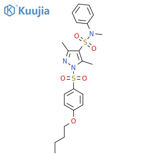 1-(4-butoxybenzenesulfonyl)-N,3,5-trimethyl-N-phenyl-1H-pyrazole-4-sulfonamide structure