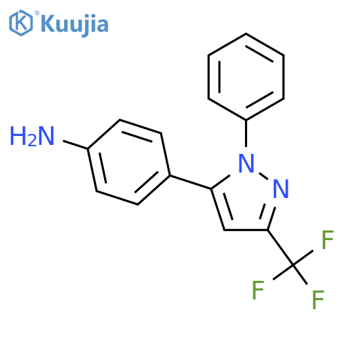 4-(2-Phenyl-5-trifluoromethyl-2H-pyrazol-3-yl)-phenylamine structure