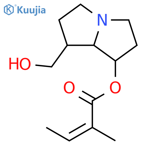 (Z)-((1S,7S,7aR)-7-(hydroxymethyl)hexahydro-1H-pyrrolizin-1-yl) 2-methylbut-2-enoate structure
