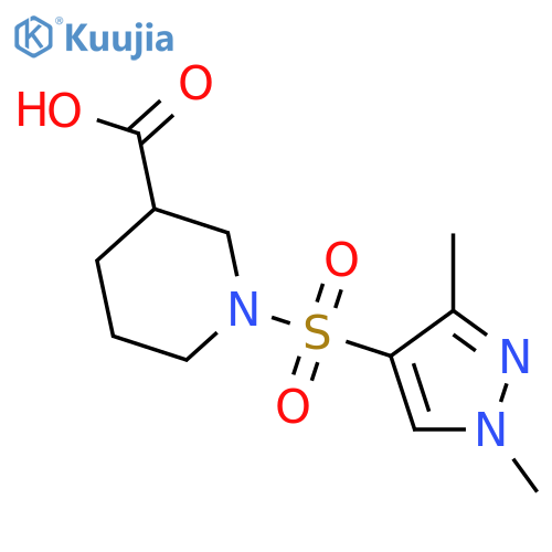 1-(1,3-Dimethyl-1H-pyrazol-4-yl)sulfonylpiperidine-3-carboxylic Acid structure