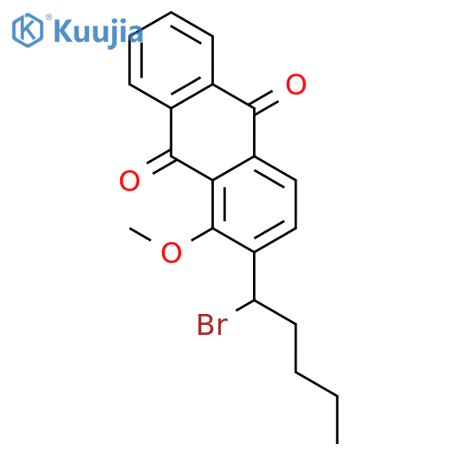 9,10-Anthracenedione, 2-(1-bromopentyl)-1-methoxy- structure