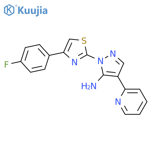 1-[4-(4-FLUOROPHENYL)-1,3-THIAZOL-2-YL]-4-(2-PYRIDINYL)-1H-PYRAZOL-5-AMINE structure