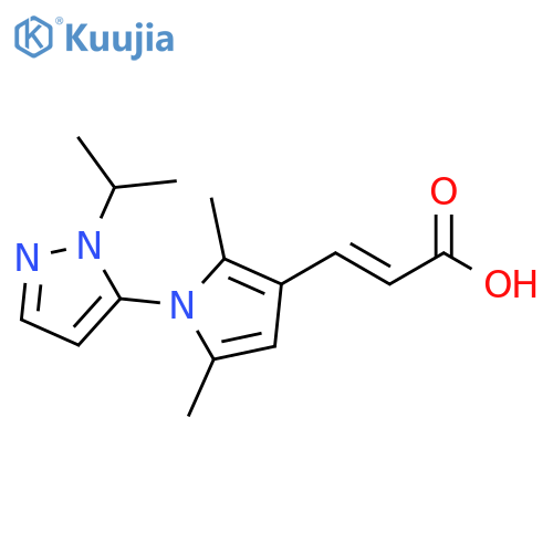 (2E)-3-{2,5-dimethyl-1-1-(propan-2-yl)-1H-pyrazol-5-yl-1H-pyrrol-3-yl}prop-2-enoic acid structure