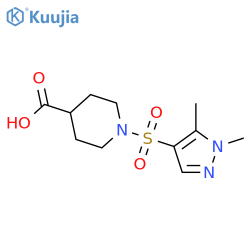 1-(1,5-Dimethyl-1H-pyrazol-4-yl)sulfonylpiperidine-4-carboxylic Acid structure