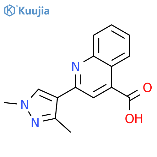 2-(1,3-dimethyl-1H-pyrazol-4-yl)quinoline-4-carboxylic acid structure