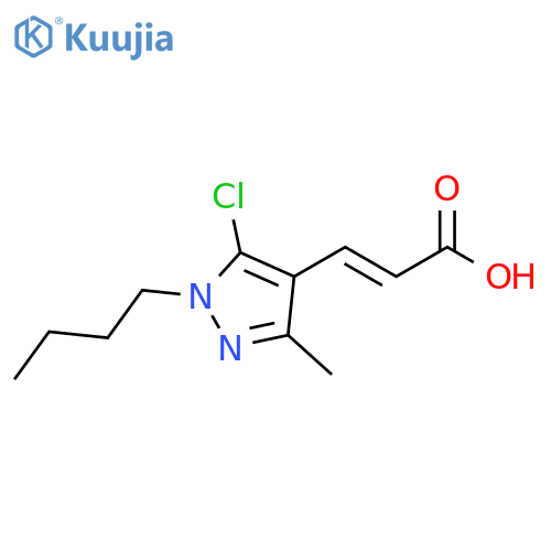 (2E)-3-(1-butyl-5-chloro-3-methyl-1H-pyrazol-4-yl)prop-2-enoic acid structure