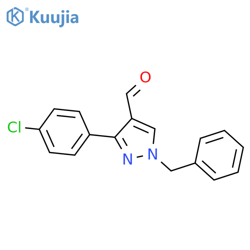 1-BENZYL-3-(4-CHLOROPHENYL)-1H-PYRAZOLE-4-CARBALDEHYDE structure