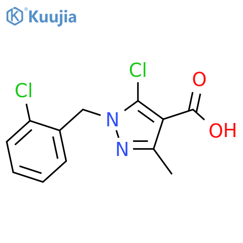 5-chloro-1-(2-chlorophenyl)methyl-3-methyl-1H-pyrazole-4-carboxylic acid structure
