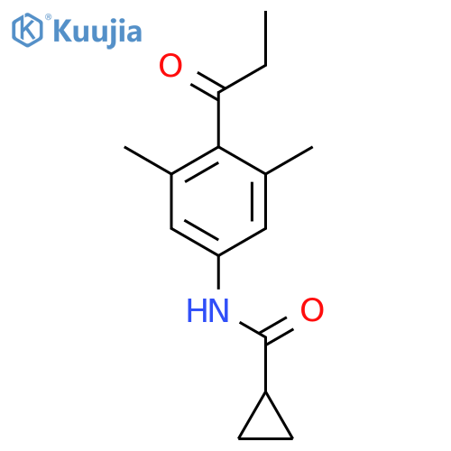 Cyclopropanecarboxamide, N-[3,5-dimethyl-4-(1-oxopropyl)phenyl]- structure