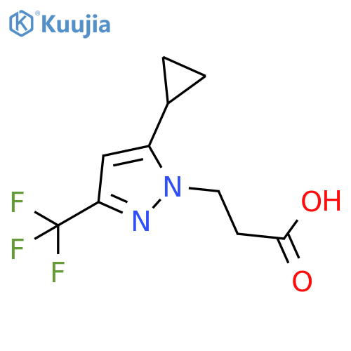 3-5-cyclopropyl-3-(trifluoromethyl)-1H-pyrazol-1-ylpropanoic acid structure