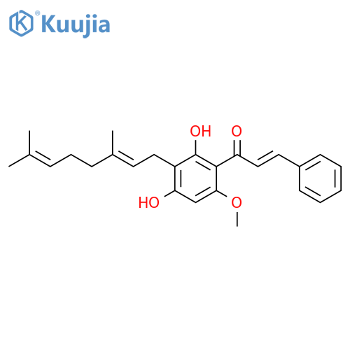 2',4'-Dihydroxy-3'-(1''-geranyl)-6'-methoxychalcone structure