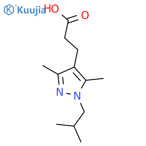 3-3,5-dimethyl-1-(2-methylpropyl)-1H-pyrazol-4-ylpropanoic Acid structure