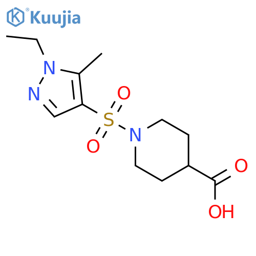 1-(1-Ethyl-5-methyl-1H-pyrazol-4-yl)sulfonylpiperidine-4-carboxylic Acid structure