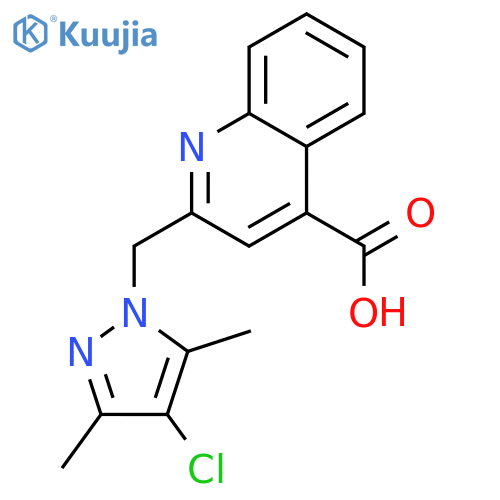 2-(4-chloro-3,5-dimethyl-1H-pyrazol-1-yl)methylquinoline-4-carboxylic acid structure