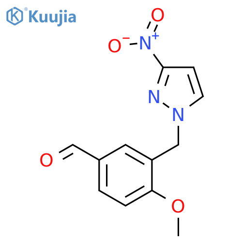 4-Methoxy-3-(3-nitro-1H-pyrazol-1-yl)methylbenzaldehyde structure