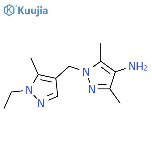 1-(1-Ethyl-5-methyl-1H-pyrazol-4-yl)methyl-3,5-dimethyl-1H-pyrazol-4-amine structure