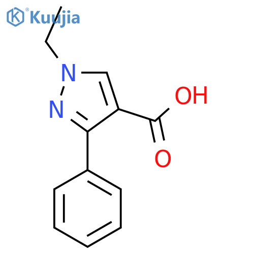 1-ethyl-3-phenyl-1H-pyrazole-4-carboxylic acid structure