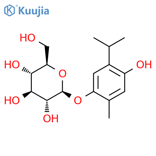 β-D-Glucopyranoside, 4-hydroxy-2-methyl-5-(1-methylethyl)phenyl structure