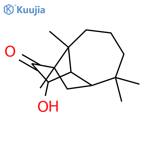 3-hydroxy-1,5,5,8a-tetramethyloctahydro-1,4-methanoazulen-2(1H)-one structure