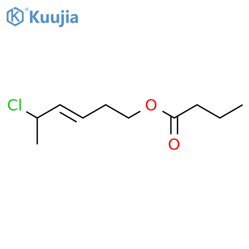 Butanoic acid, 5-chloro-3-hexenyl ester structure
