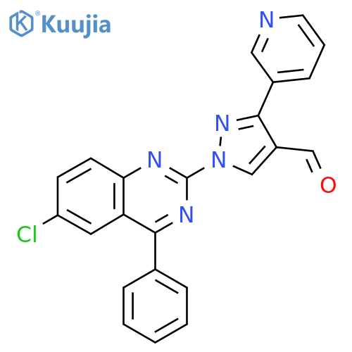 1-(6-Chloro-4-phenylquinazolin-2-yl)-3-pyridin-3-ylpyrazole-4-carbaldehyde structure