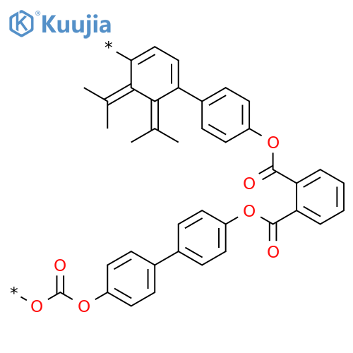 Poly[oxycarbonyloxy-1,4-phenylene(1-methylethylidene)-1,4-phenyleneoxycarbonylphenylenecarbonyloxy-1,4-phenylene(1-methylethylidene)-1,4-phenylene] structure