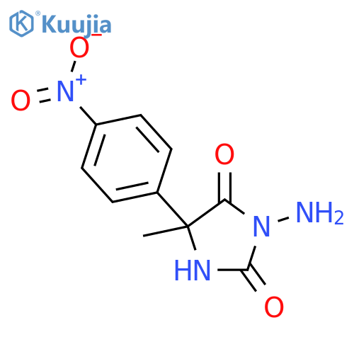 3-amino-5-methyl-5-(4-nitrophenyl)imidazolidine-2,4-dione structure