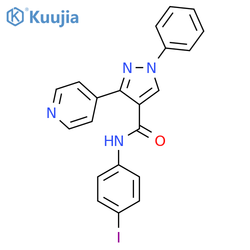 N-(4-iodophenyl)-1-phenyl-3-(pyridin-4-yl)-1H-pyrazole-4-carboxamide structure