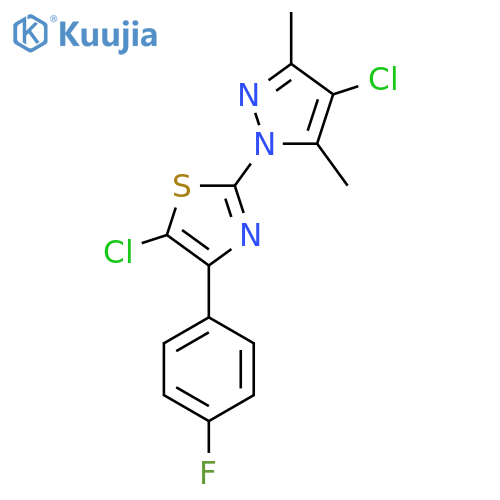 5-Chloro-2-(4-chloro-3,5-dimethyl-1H-pyrazol-1-yl)-4-(4-fluorophenyl)-1,3-thiazole structure
