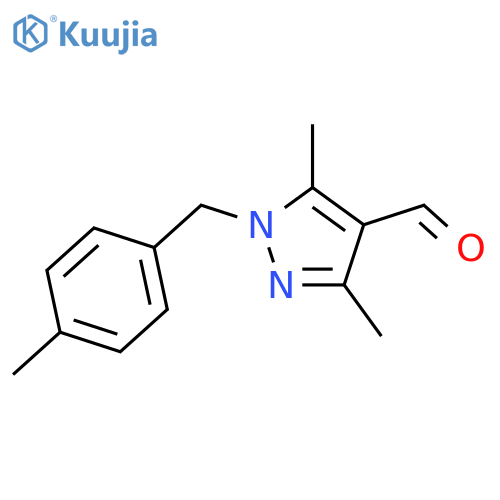 3,5-Dimethyl-1-(4-methylphenyl)methyl-1H-pyrazole-4-carbaldehyde structure