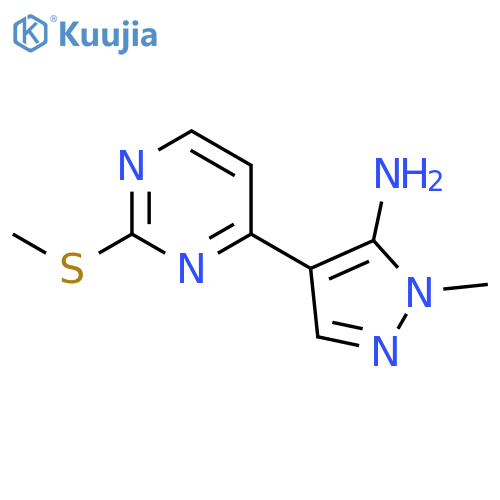 1-Methyl-4-(2-(methylthio)pyrimidin-4-yl)-1H-pyrazol-5-amine structure