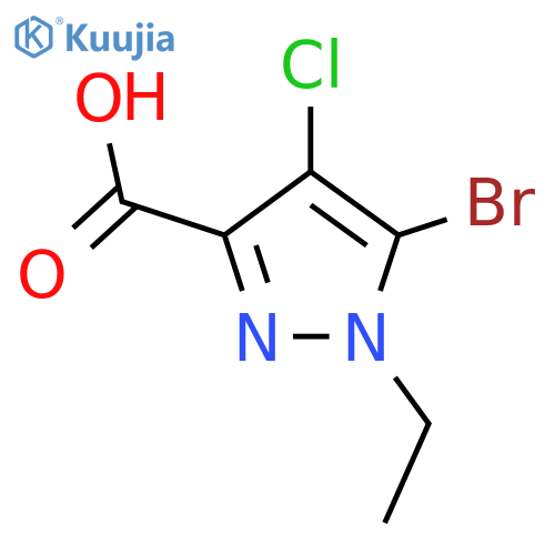 5-bromo-4-chloro-1-ethyl-1H-pyrazole-3-carboxylic acid structure