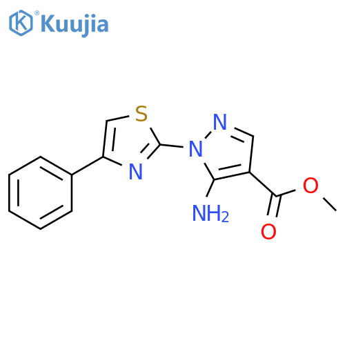 methyl 5-amino-1-(4-phenyl-1,3-thiazol-2-yl)-1H-pyrazole-4-carboxylate structure