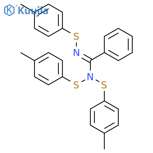 Benzenecarboximidamide, N,N,N'-tris[(4-methylphenyl)thio]- structure